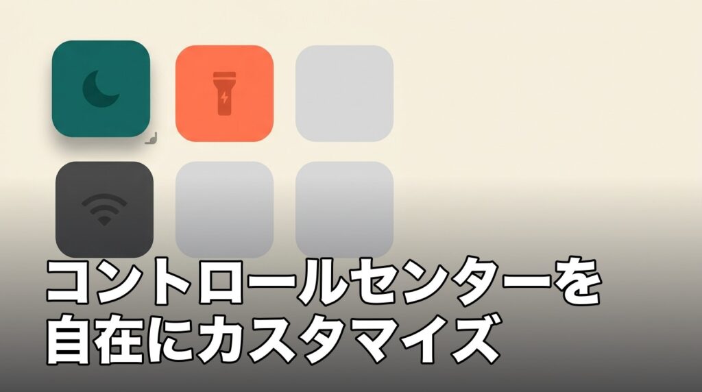iPhoneのコントロールセンターの項目を自由にカスタマイズする様子を表したイメージ画像