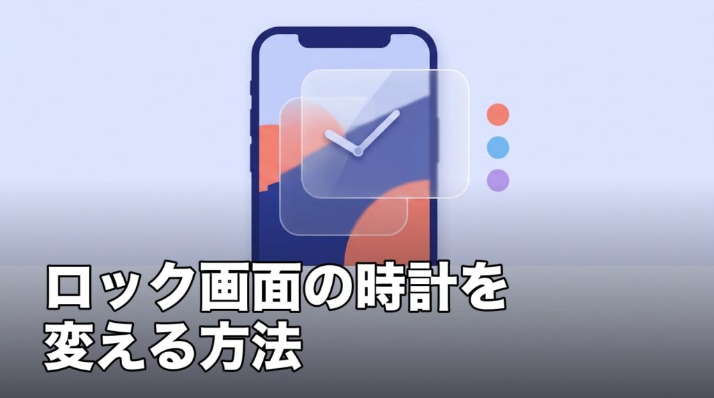 iPhoneのロック画面の時計のフォント・色・ガラス表示を変えるイメージ画像