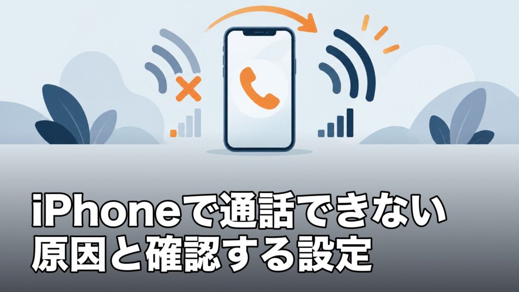 iPhoneで通話できない原因と確認する設定を表すイラスト
